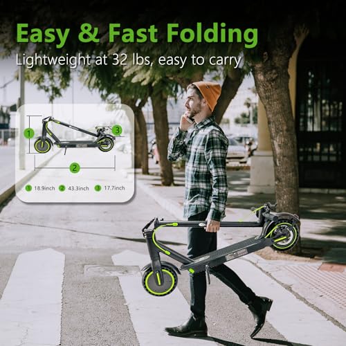 Electric Scooter for Adults, 500W Motor, 18-21 Miles Range, Foldable with LED Display N975561