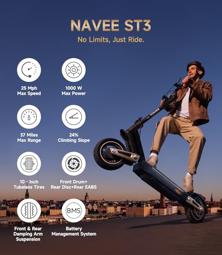 NAVEE Electric Scooter ST3 S40 for Adults, 1000W Motor, 38 Mile Range K6915