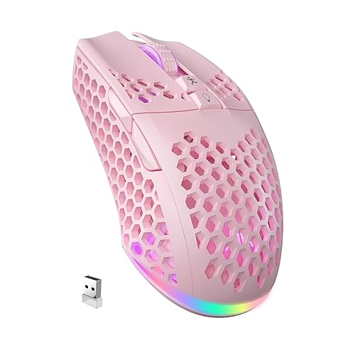 SM600 White Wireless Gaming Mouse, 8000 DPI Tri-Modes RGB E7535