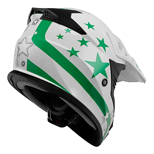SLMOTO Dot Youth Kids Motocross Offroad Helmet with Goggles and Gloves Blue Skull D851858