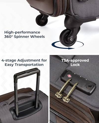 BAGSMART Carry-On Luggage 20 Inch Expandable Suitcase with Duffel Bag S7860