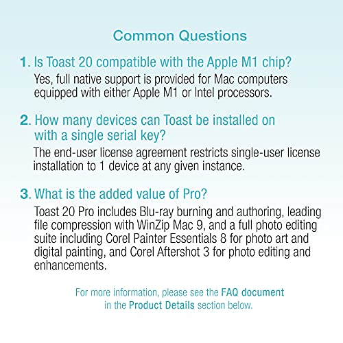 Roxio Toast 20 Pro CD DVD Blu-ray Burner for Mac P18667