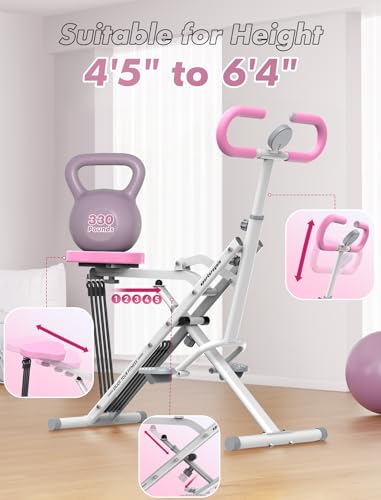Sportsroyals Squat Machine for Home, Foldable Exercise Equipment with Adjustable Resistance O7532