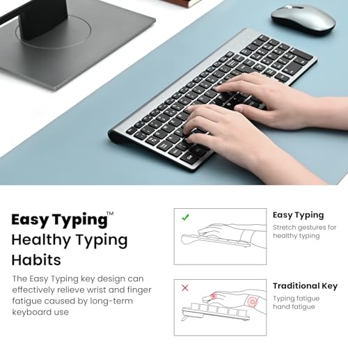 cimetech Wireless Keyboard, Compact Full Size 2.4G Ultra-Thin for Windows, Grey B908117