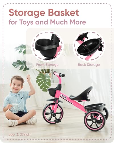 KRIDDO Kids Tricycle for Toddlers Age 2-5 Years, Blue P72011