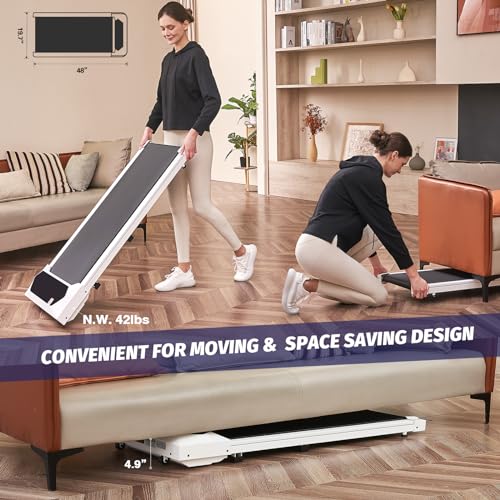 Walking Pad Under Desk Treadmill for Home Office, 2.25HP Portable with Remote Control S5867
