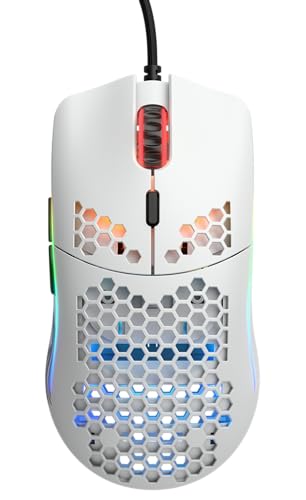 Glorious Model D Wired Gaming Mouse - 68g Honeycomb RGB Ergonomic, Matte White M160012