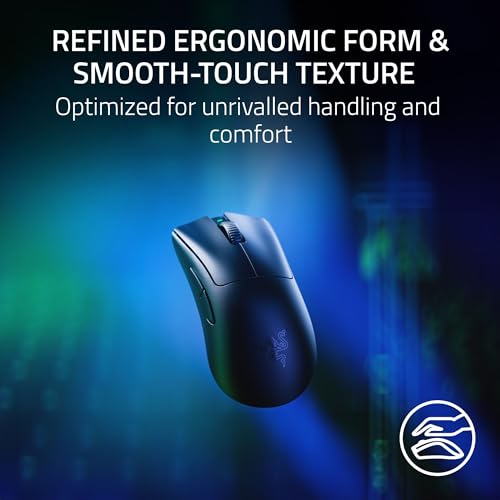 Razer DeathAdder V3 Pro Wireless Gaming Mouse, 63g Ultra Lightweight, Black B812