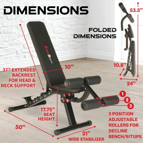 Fitness Reality 2000 Super Max XL Adjustable Weight Bench for Incline Decline Strength Training P8776