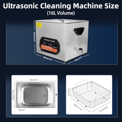 Ultrasonic Cleaner 2L with Heater & Timer, 40kHz SUS 304 Stainless Steel K9648
