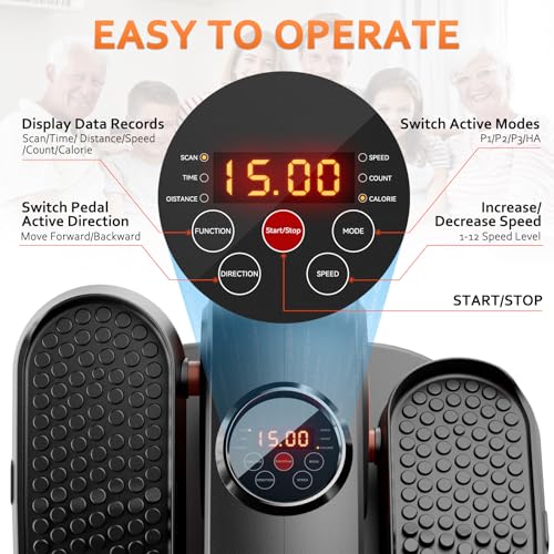 Under Desk Elliptical Machine for Seniors with Remote Control D796667