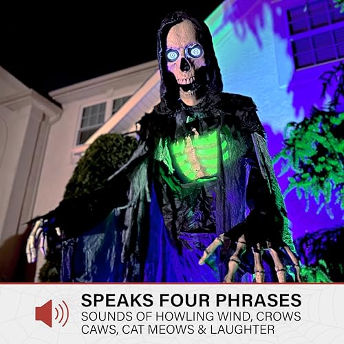 Haunted Hill Farm Motion-Activated 7.5-Ft. Smoldering Ghoul Animatronic Halloween Decoration N1475