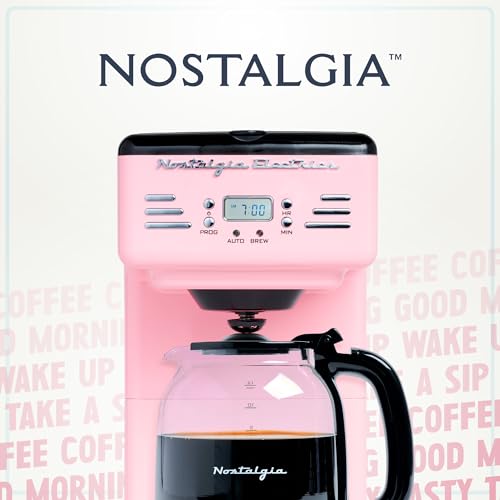 Nostalgia Retro 12-Cup Programmable Coffee Maker with LED Display, Aqua S6557