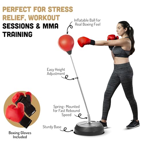 Adjustable Punching Bag with Stand for Teens & Adults Boxing Training X88412