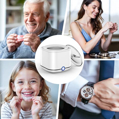 Ultrasonic Retainer Cleaner 48kHz for Dentures, Braces, Night Guard, Jewelry A47712