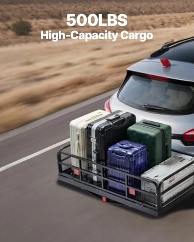 VEVOR 70" x 30" x 6" Hitch Cargo Carrier, 500 lbs Capacity, Folding for 2" Receiver I3546