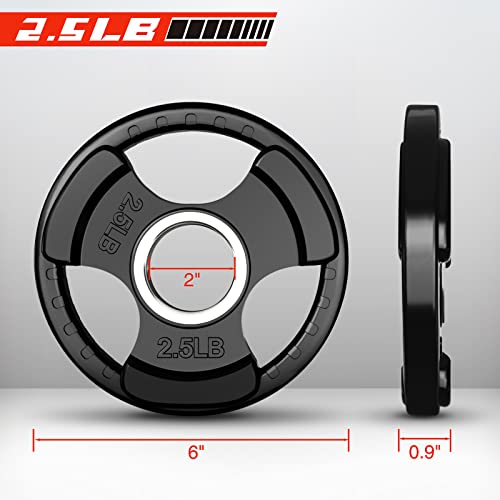 RitFit Olympic Rubber Grip Plates 2-Inch for Barbell Weightlifting Strength Training Z70542