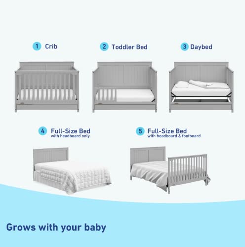 Graco Hadley 5-in-1 Convertible Crib and Changer with Drawer (Black) P7234