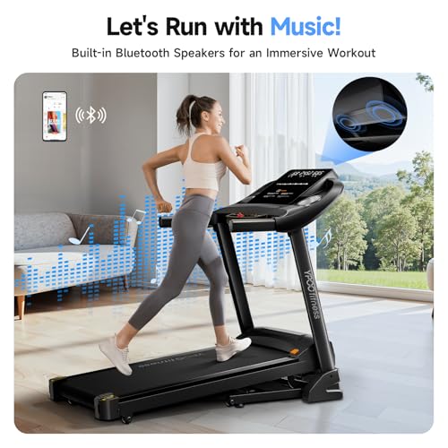 Foldable Treadmill with Incline, Bluetooth, 300 lbs Capacity H234
