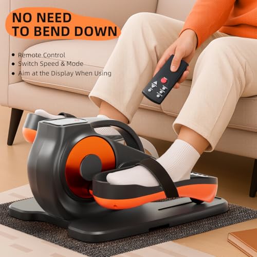 Under Desk Elliptical Machine, Electric Leg Exerciser with Remote, 12 Auto Modes S47192