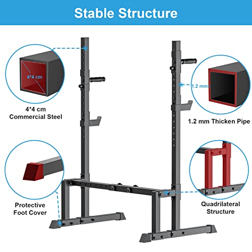 Uboway Barbell Rack Squat Stand Adjustable 550LBS Weight Lifting Home Gym Q332