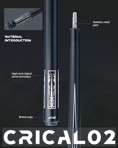 CRICAL Carbon Fiber Pool Cue Stick 58" with 12.5mm Tip J317692