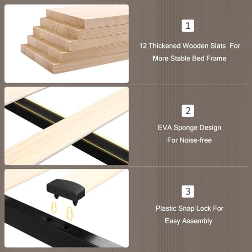Queen Bed Frame with 4 Storage Drawers and Charging Station, Black S804993