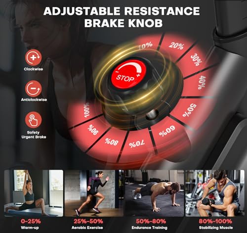 Adjustable Magnetic Exercise Bike for Home with App Compatible H403081