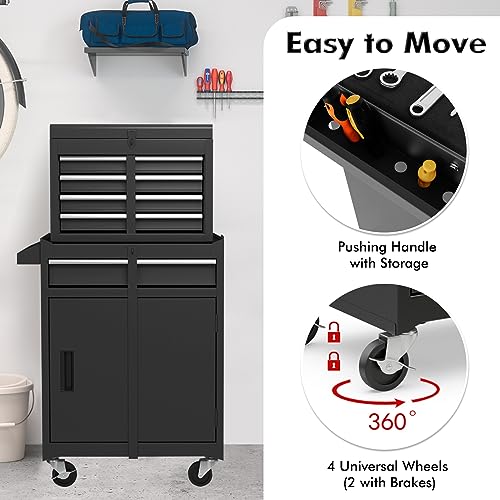 Goplus 5-Drawer Rolling Tool Chest with Lockable Wheels, Gray Z601390