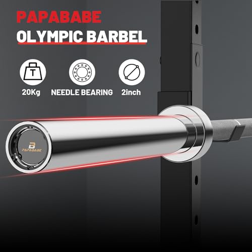 PAPABABE Olympic Barbell 2-inch 45lb Weight Bar for Strength Training V204840