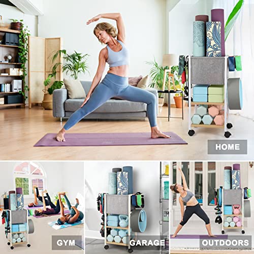 Yoga Mat Storage Rack for Dumbbells and Kettlebells, Home Gym Organizer N713