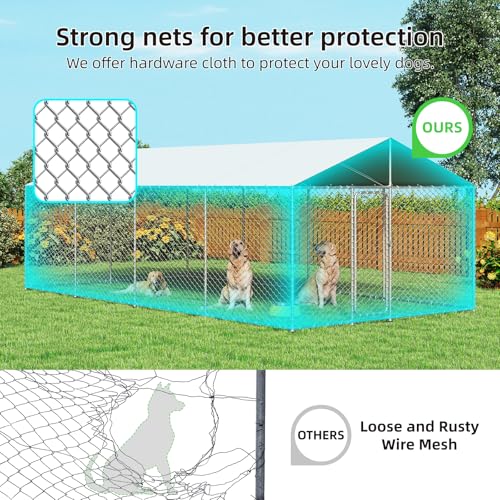 Extra Large Outdoor Dog Kennel with Waterproof Cover and Security Lock I101