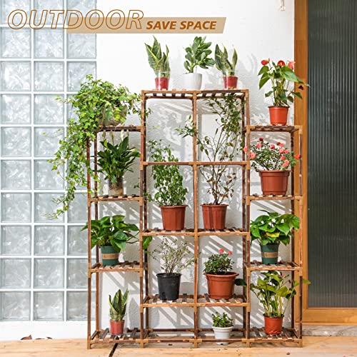 Uneedem Plant Stand Indoor Outdoor, 10-Tier Tall Plant Shelf for Multiple Plants A6522