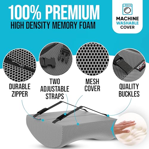 FORTEM Office Chair Cushion and Back Support, Memory Foam Lumbar Pillow, Non Slip, XL V440