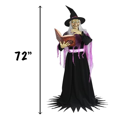 COLLECTIVE HOME 6-Ft. Witch Halloween Animatronic with Motion-Activated Sound N392300