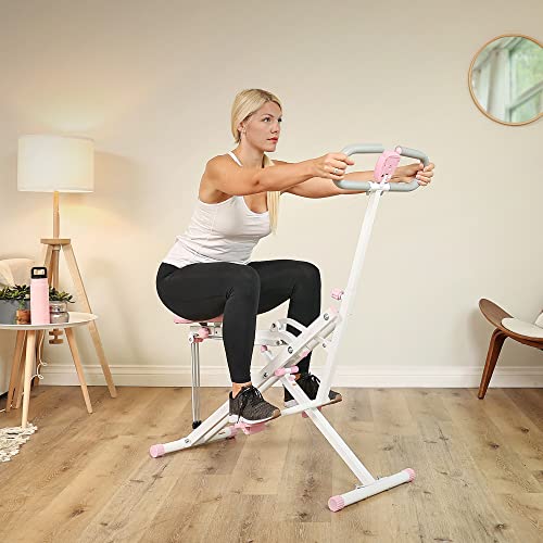 Sunny Health & Fitness Row-N-Ride Squat Assist Trainer, Foldable Home Exercise Machine G85090