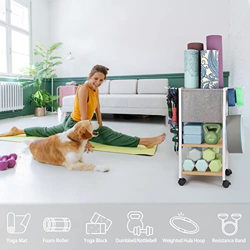 Yoga Mat Storage Rack for Dumbbells and Kettlebells, Home Gym Organizer N713