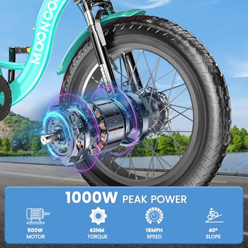 MOONCOOL Electric Tricycle for Adults 350W 36V Removable Battery 7 Speeds P222040