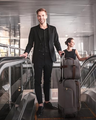 BAGSMART Carry-On Luggage 20 Inch Expandable Suitcase with Duffel Bag S7860
