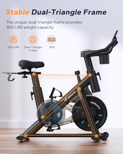 MERACH Exercise Bike, Low Noise Indoor Cycling Bike with App X955106