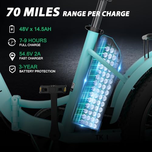 MOONCOOL Electric Tricycle for Adults 350W 36V Removable Battery 7 Speeds P222040