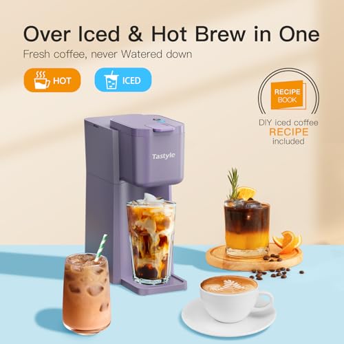 Mini Hot and Iced Coffee Maker Single Serve for K Cup and Ground, Classic Black O715039