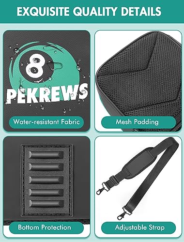 Pool Cue Case 4x5 with Pockets, Soft Padded Billiard Cue Bag A2212