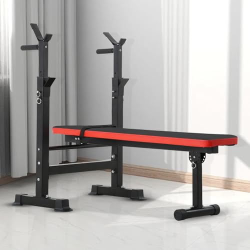 Adjustable Weight Bench with Squat Rack 660lbs Foldable W1620