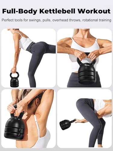 TopMade Adjustable Cast Iron Kettlebell Set for Home Gym Workout C247925