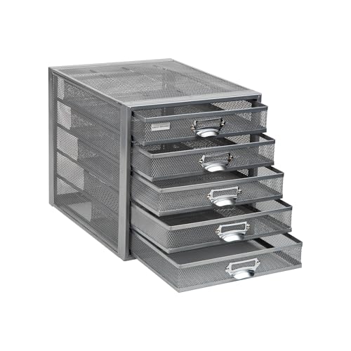 Mind Reader 10-Drawer Metal Mesh Desk Organizer, Silver N923041