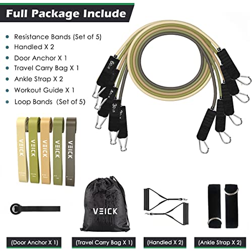 VEICK Resistance Bands with Handles for Home Workout O75059
