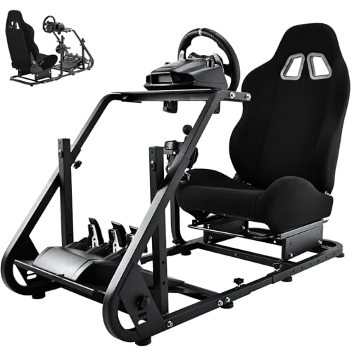 Dardoo G29 Racing Simulator Cockpit with Seat Fit for Logitech/Thrustmaster/Fanatec G25 G27 G923 T150,Steering Wheel Cockpit,Not Include Wheel, Pedal and Shifter