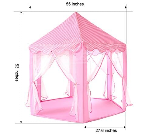 Monobeach Princess Tent Girls Large Playhouse with Star Lights L847553