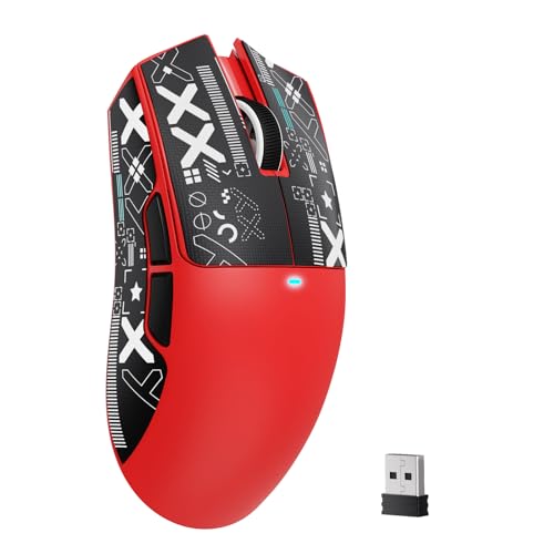 Attack Shark X11SE Lightweight Wireless Gaming Mouse, Tri-Mode 2.4G/USB-C Wired/BT, 22K DPI, PAW3311 Optical Sensor, 59g, 5 Programmable Buttons, 300mAh Battery for PC/Mac((Berry Red)